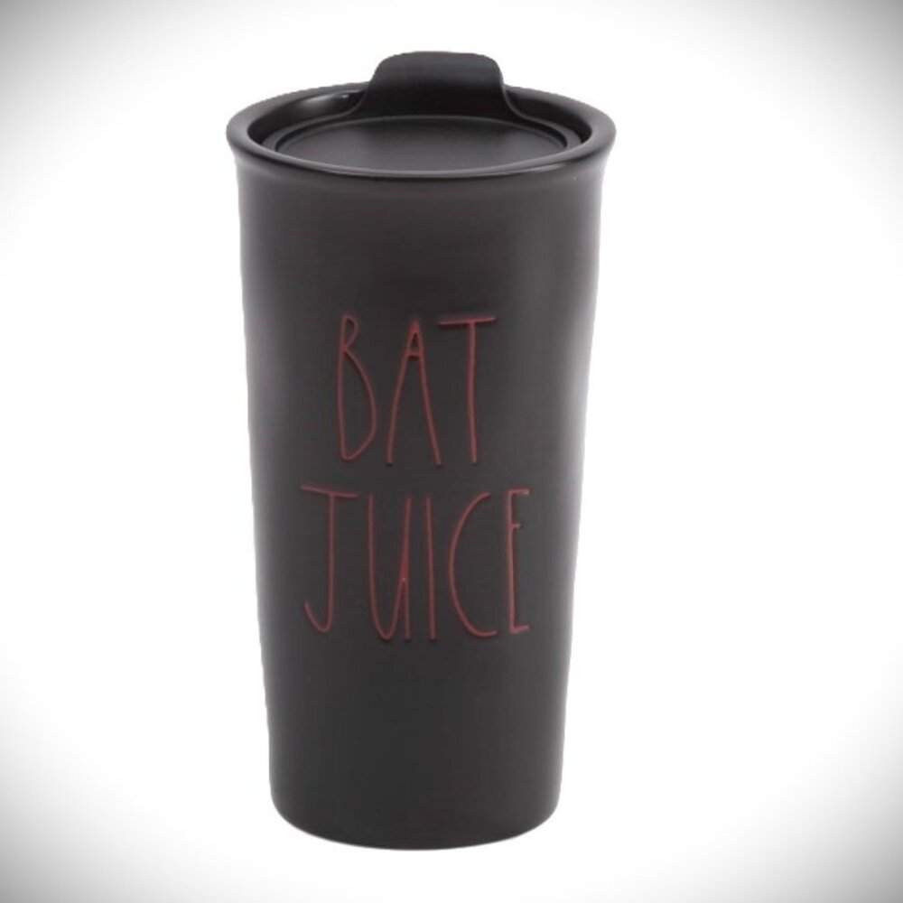 Rae Dunn Black 'Bat Juice' Travel Mug